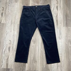 PAIGE Lennox Slim Fit Micro-Corduroy Pants in Deep‎ Anchor Size 33x26